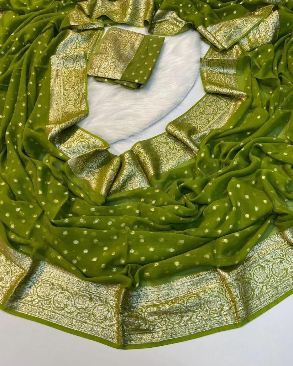 Regal Magenta Georgette Saree