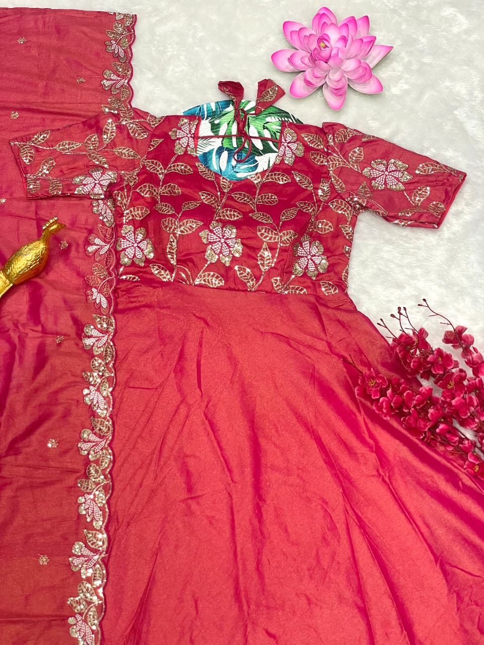 partywear longgown with dupatta